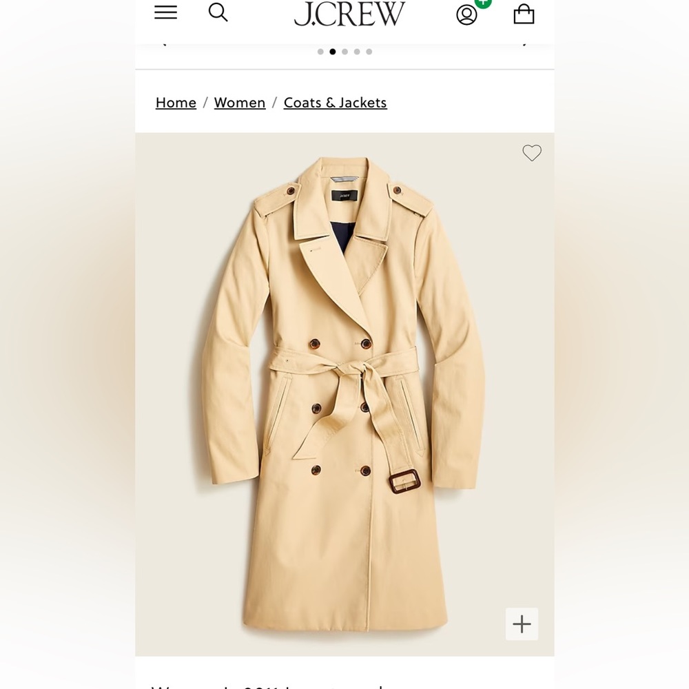 J. Crew Classic Icon trench coat size 2 NWOT lined jacket Sold Out Spring 2025